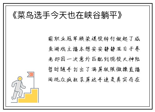 《菜鸟选手今天也在峡谷躺平》